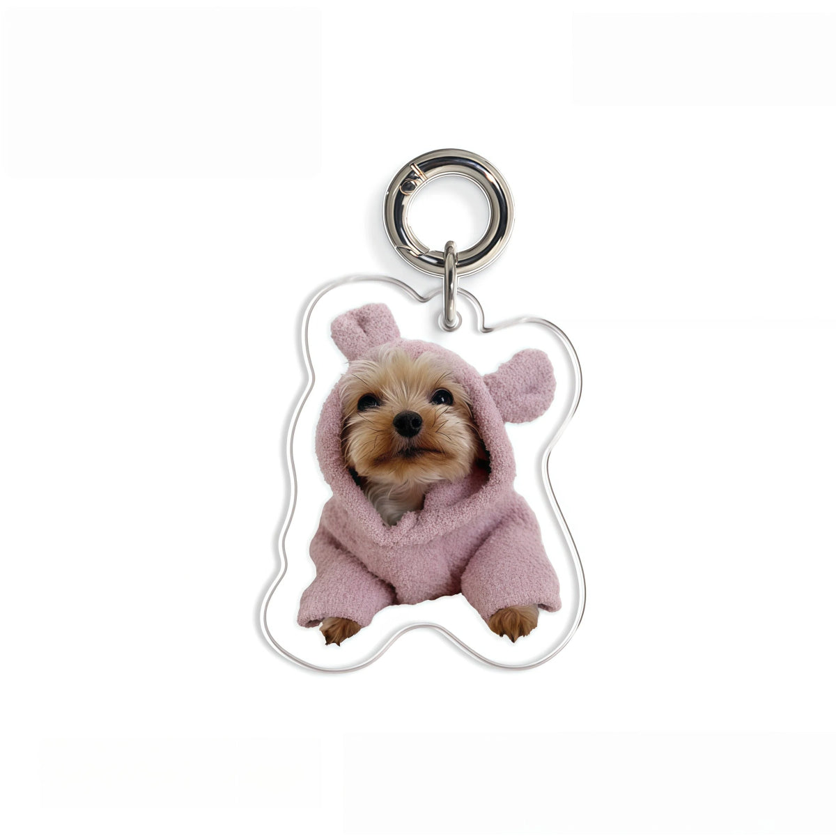 Custom Clear Acrylic Pet Keychain – Personalized Portrait