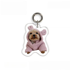 Custom Clear Acrylic Pet Keychain – Personalized Portrait