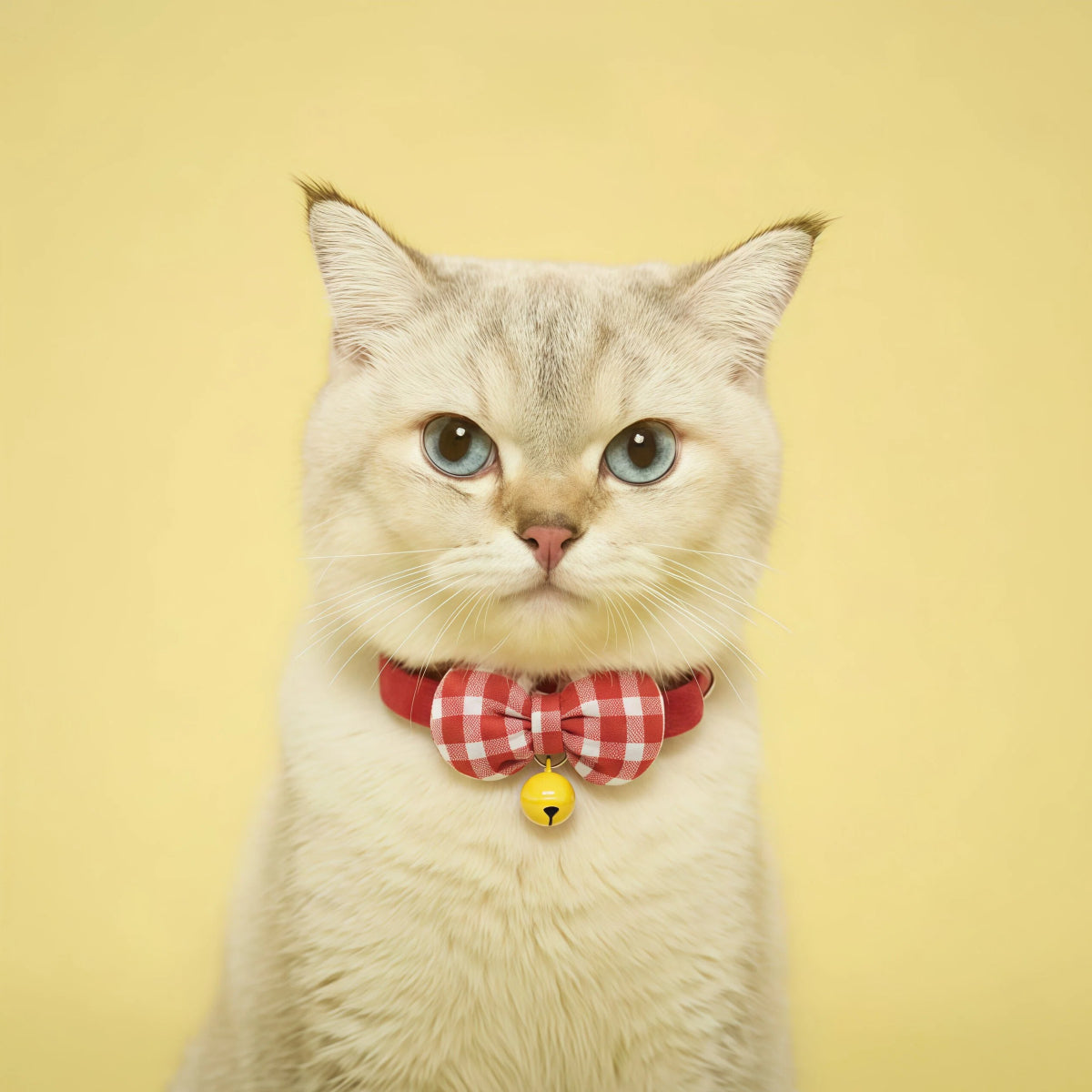 Strawberry Red Gingham Bow Cat Collar – Safety Buckle