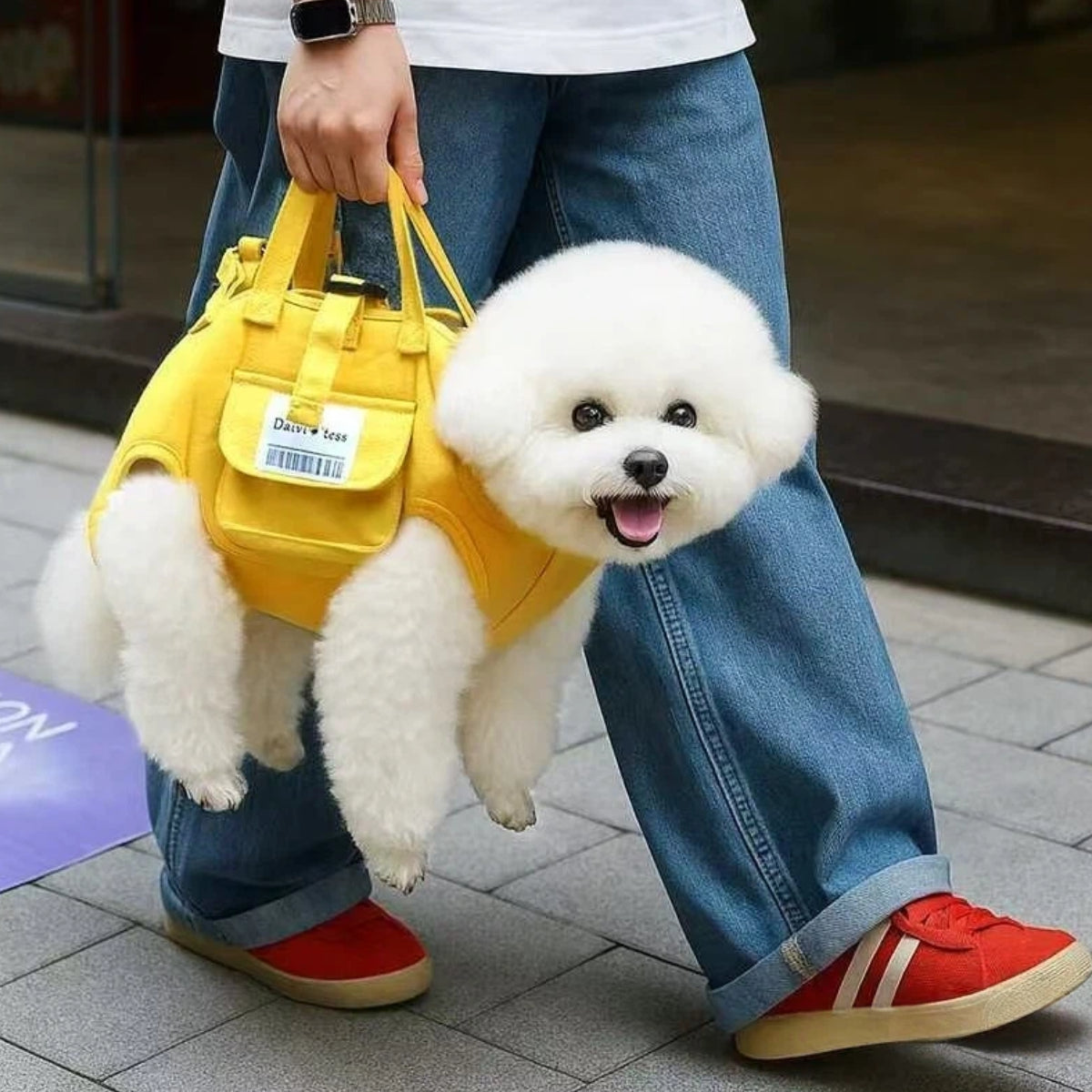 Mustard Yellow Pet Sling Carrier Bag – Hands-Free Carry
