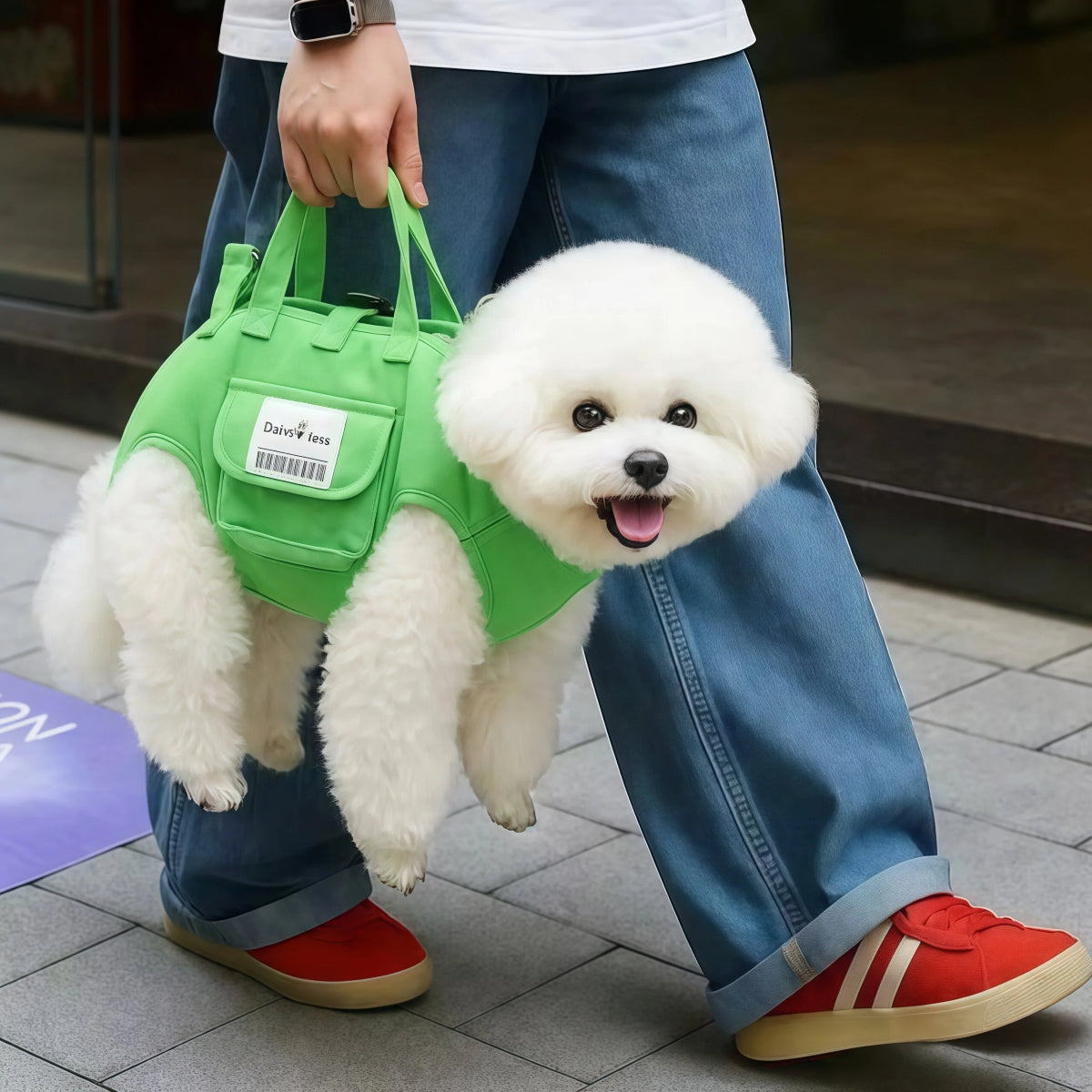 Olive Green Pet Sling Carrier Bag – Hands-Free Carry